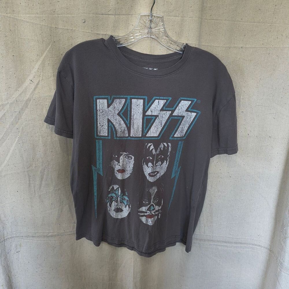 KISS Men's Size Medium Grey Graphic T-Shirt